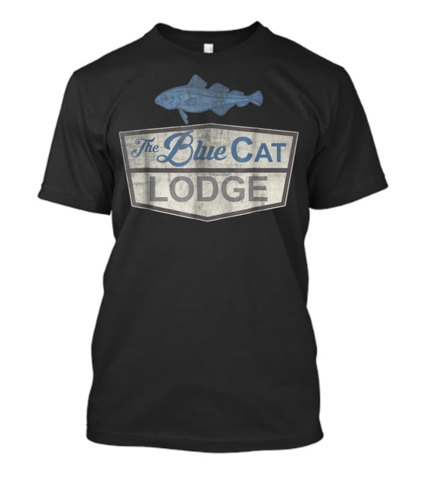 The Blue Cat Lodge Distressed Ozark Marina Fish Sign T-Shirt