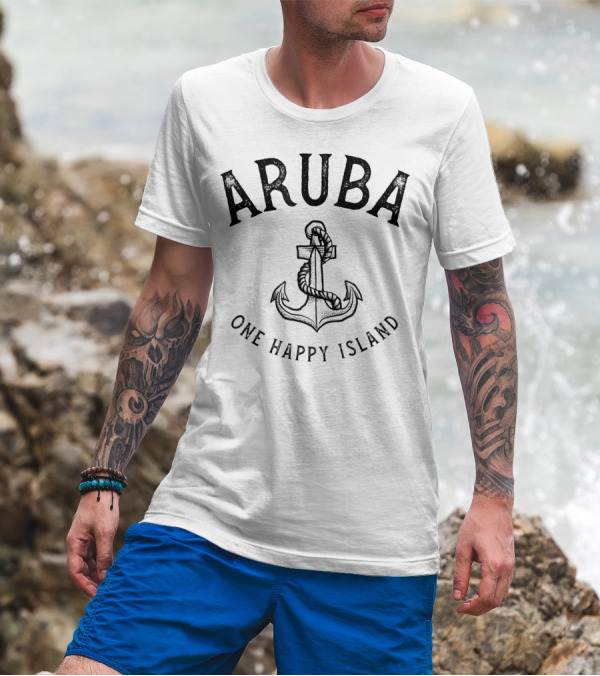 Aruba One Happy Island Anchor GGT Travel T-Shirt