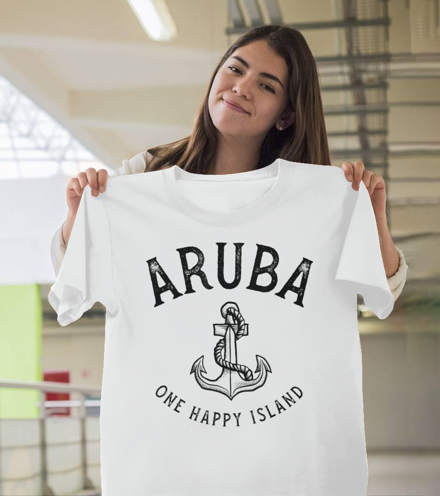 Aruba One Happy Island Anchor GGT Travel T-Shirt