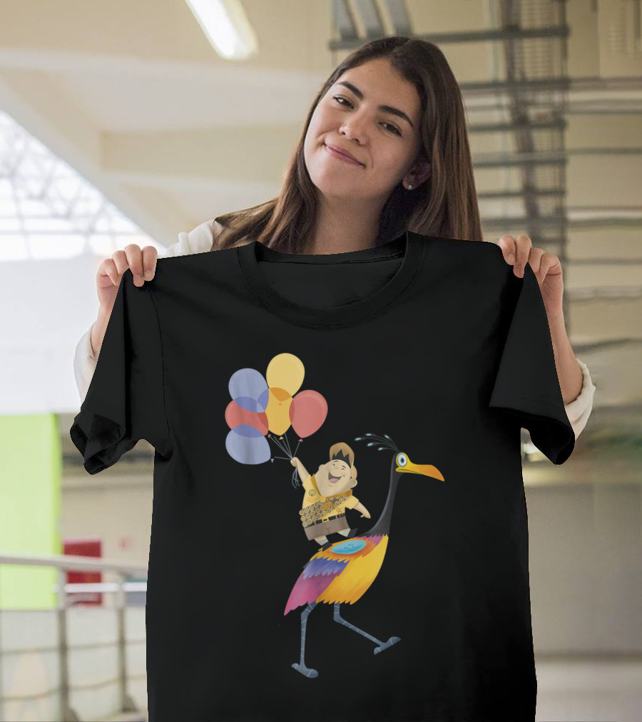 Russell Riding Kevin with Balloons Disney Pixar Up T-Shirt