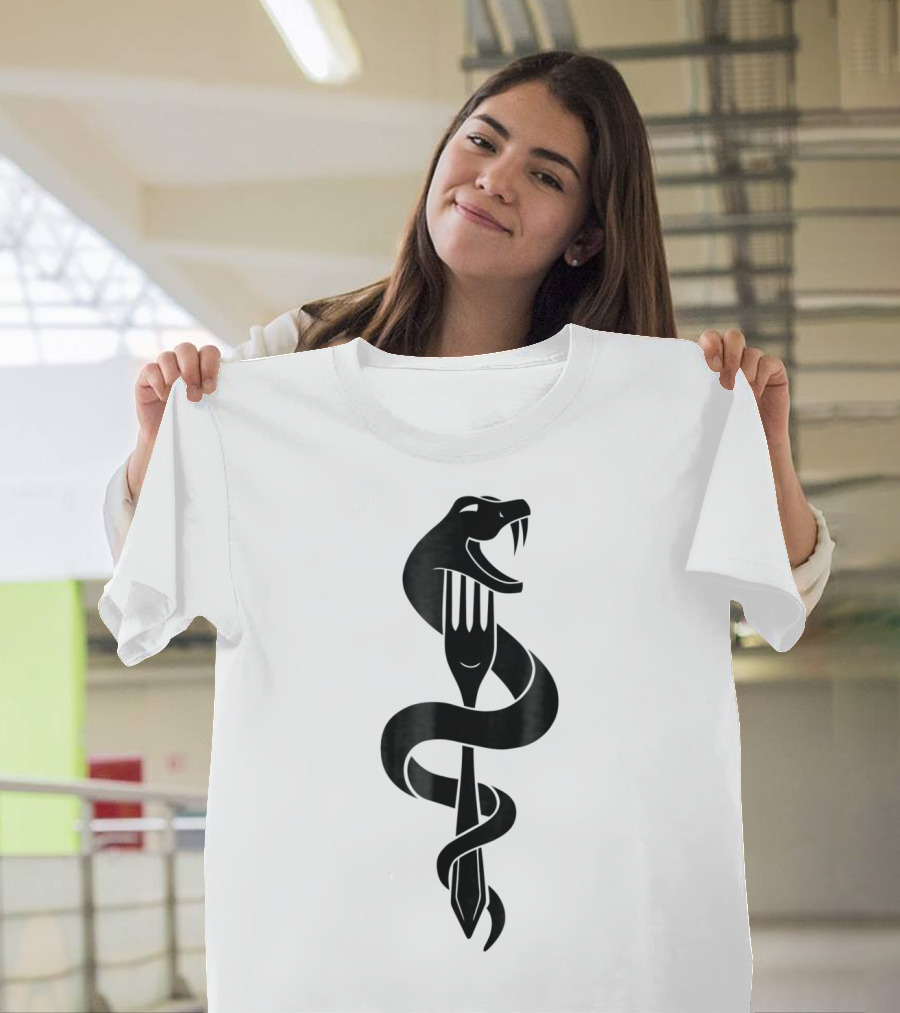 Hey Fatty Stop Eating Just Stop Eating Snake Wrapped Around Fork T-Shirt