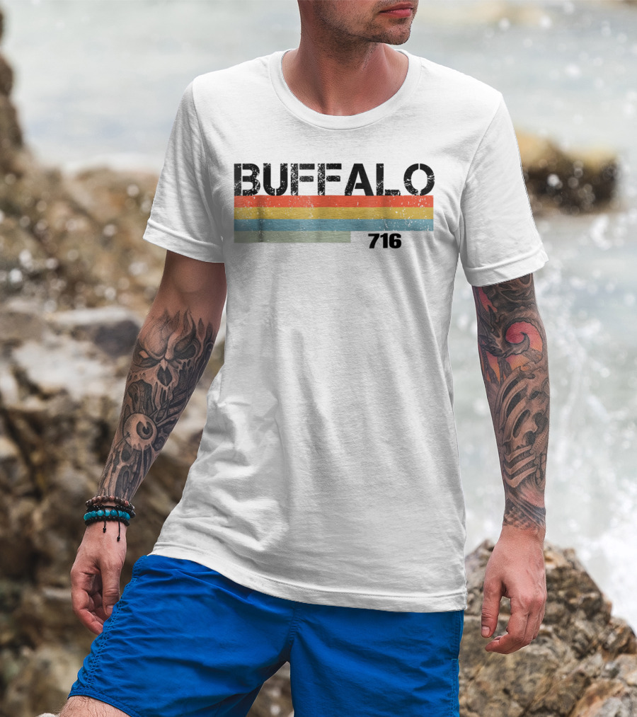 Buffalo 716 Vintage 1980s Striped T-Shirt