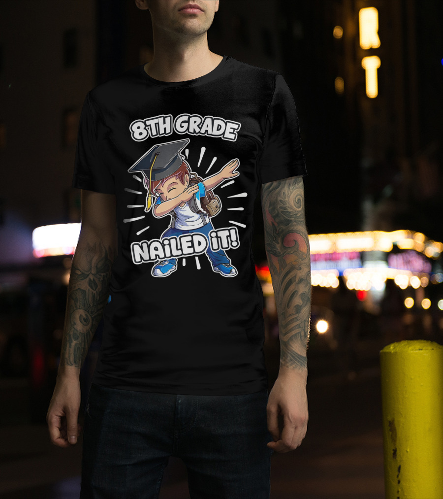 8th Grade Nailed It Graduation Dabbing Boy T-Shirt