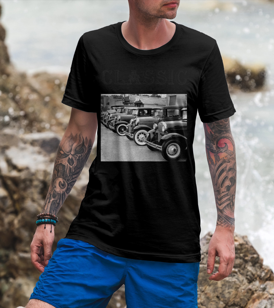 Father's Day Antique Classic Car Lineup T-Shirt