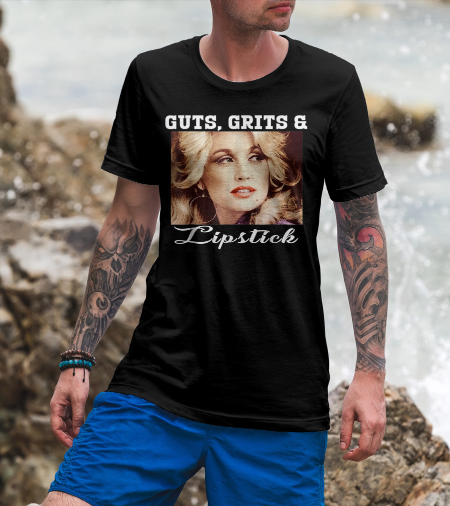 Guts Grits Lipstick Vintage Style Parton T-Shirt