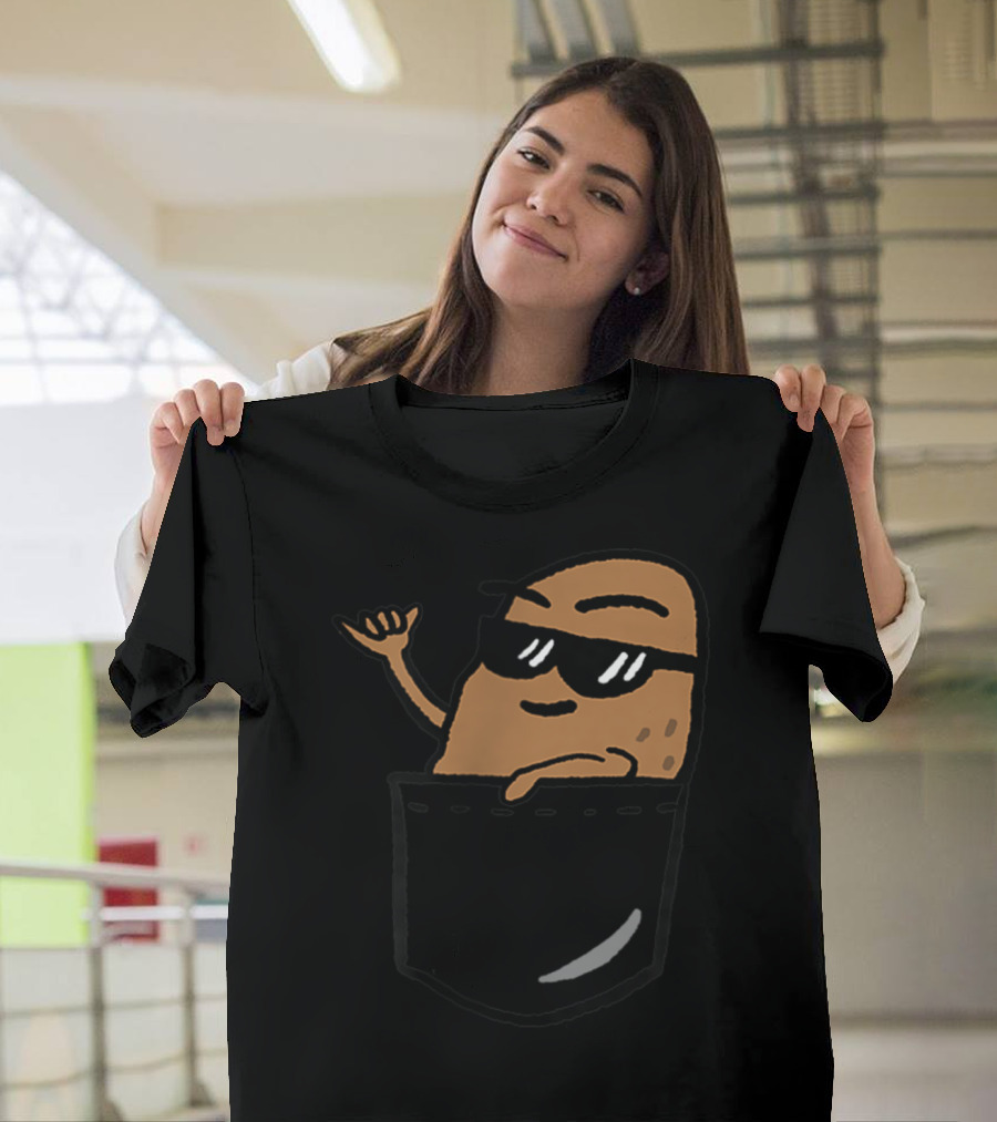 Awesome Hang Loose Potato Shaka in Pocket T-Shirt