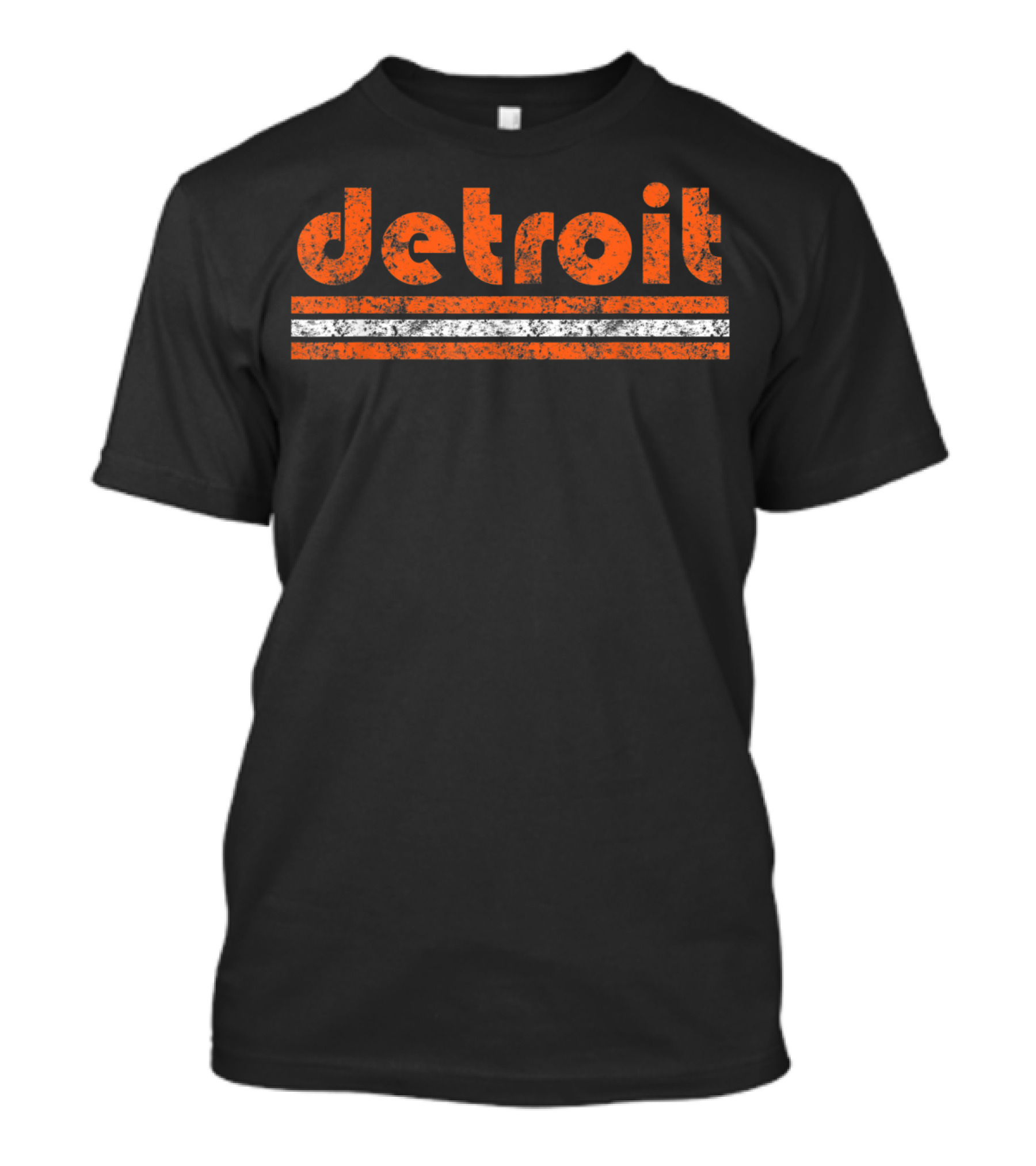 Detroit Vintage Weathered Orange Stripes T-Shirt