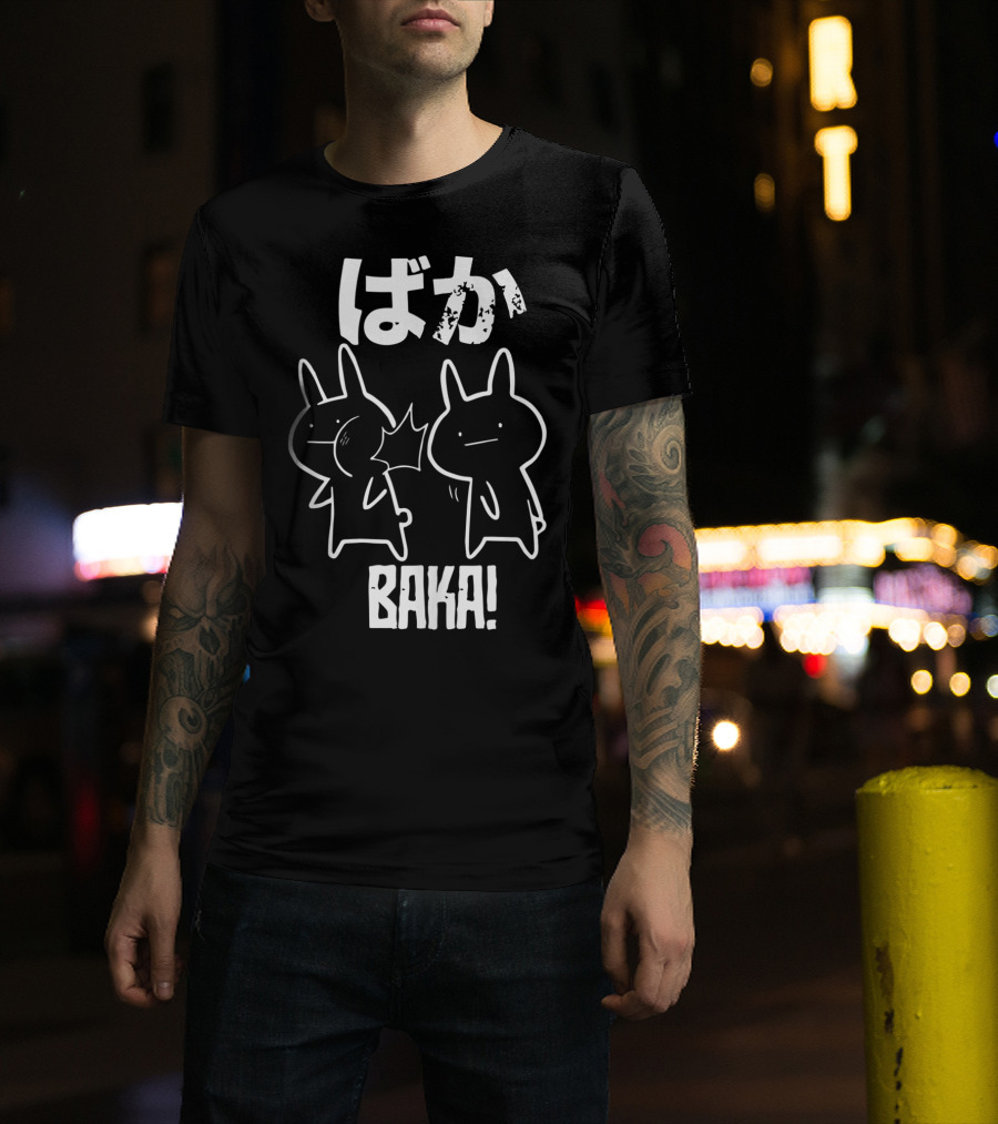 Baka Cute Anime Manga Japanese Word Funny Comic Style Characters T-Shirt