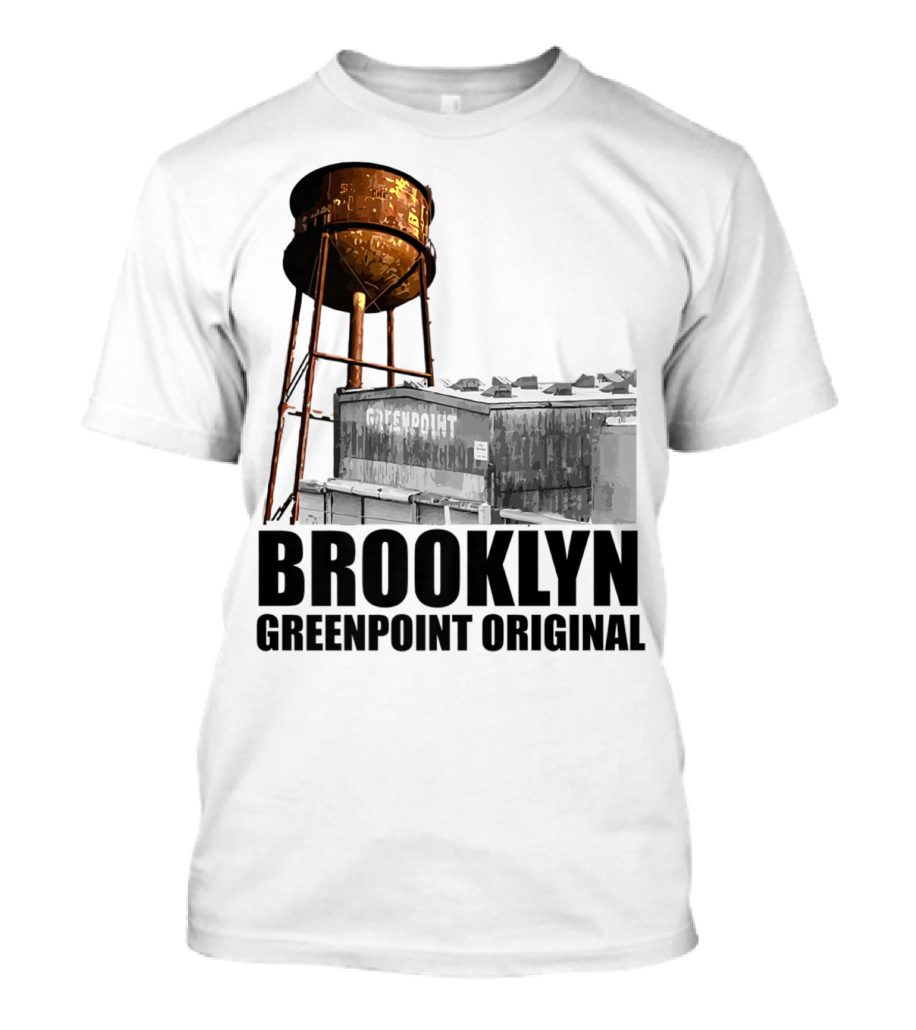 Brooklyn Greenpoint Original Water Tower Skyline T-Shirt
