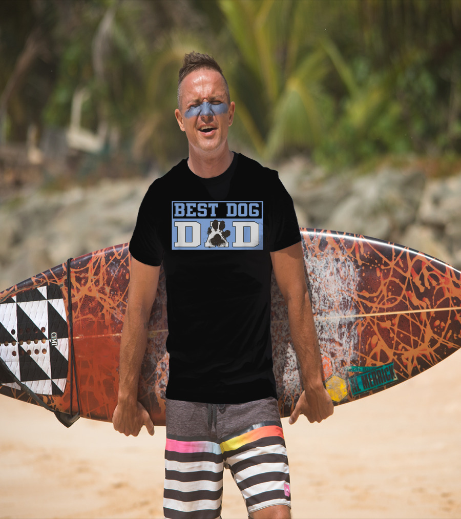 BEST DOG DAD Paw Prints T-Shirt