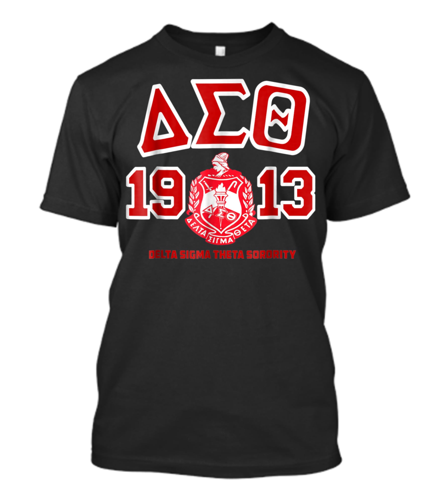 Delta Sigma Theta Sorority 1913 Greek Letters And Crest T-Shirt
