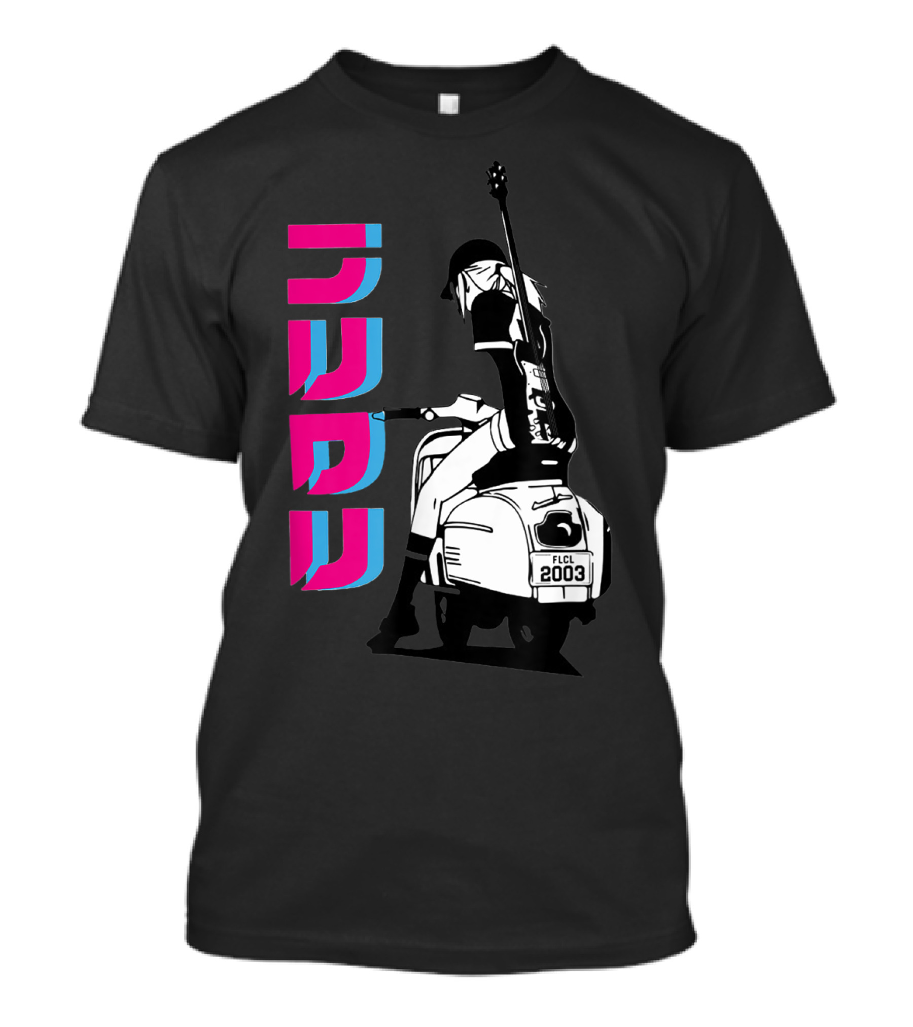 FLCL Fooly Cooly Vespa Rider With Guitar 2003 T-Shirt