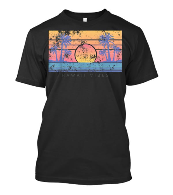 Hawaii Vibes Sunset Palm Trees T-Shirt
