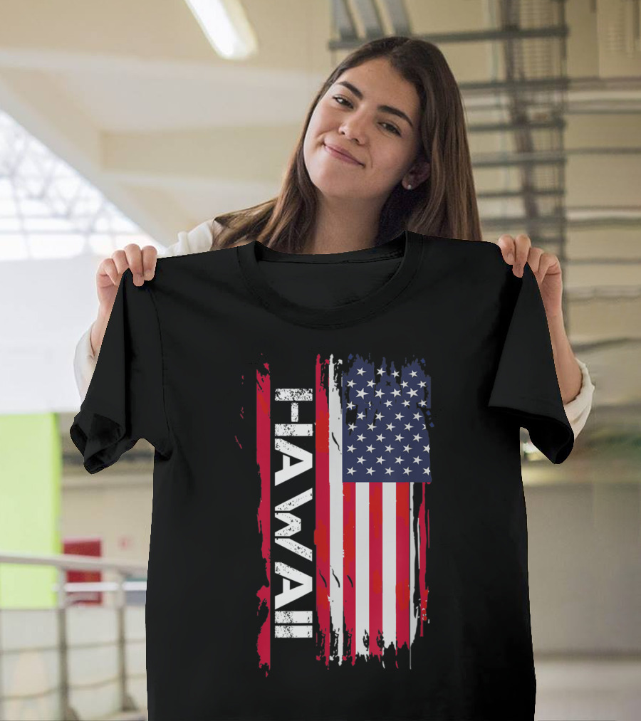 Hawaii USA Flag Vertical Stripes T-Shirt