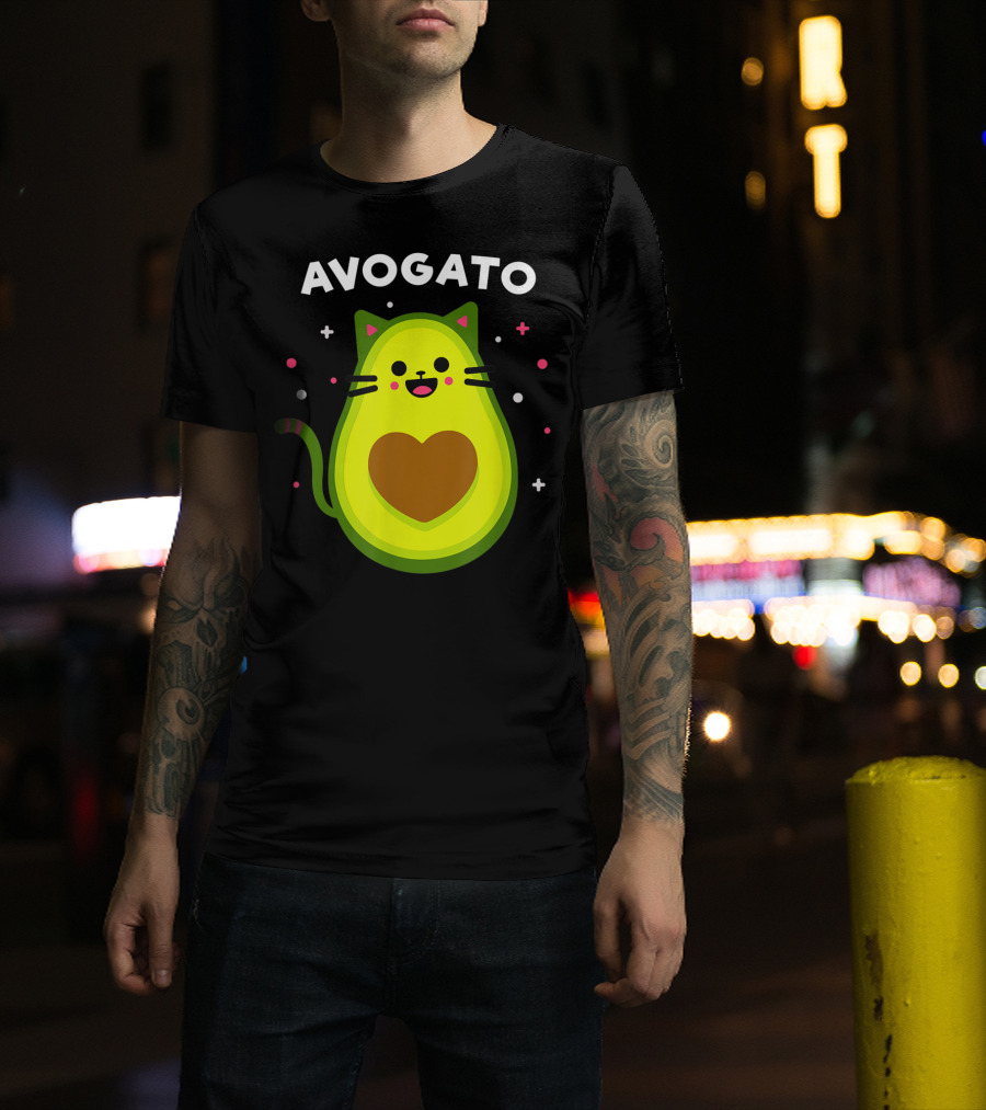 Avogato Cat Avocado Lover Cute Cat Avogato T-Shirt