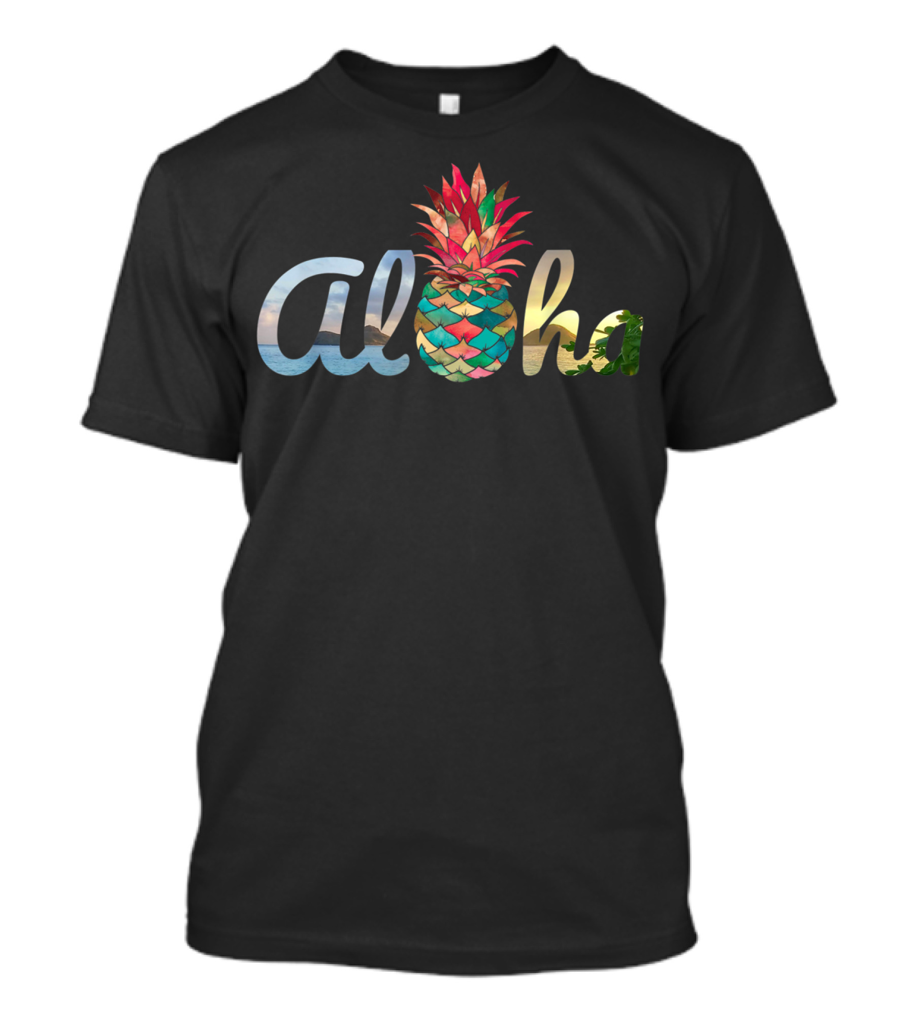 Aloha Pineapple Mermaid Coral Hawaii Girls T-Shirt