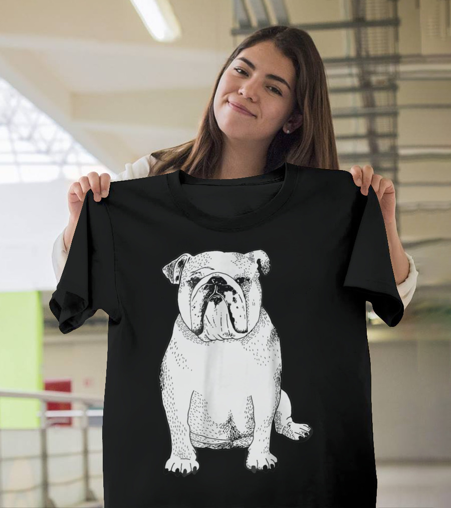 English Bulldog Dog Lover Owner Art Sketch T-Shirt