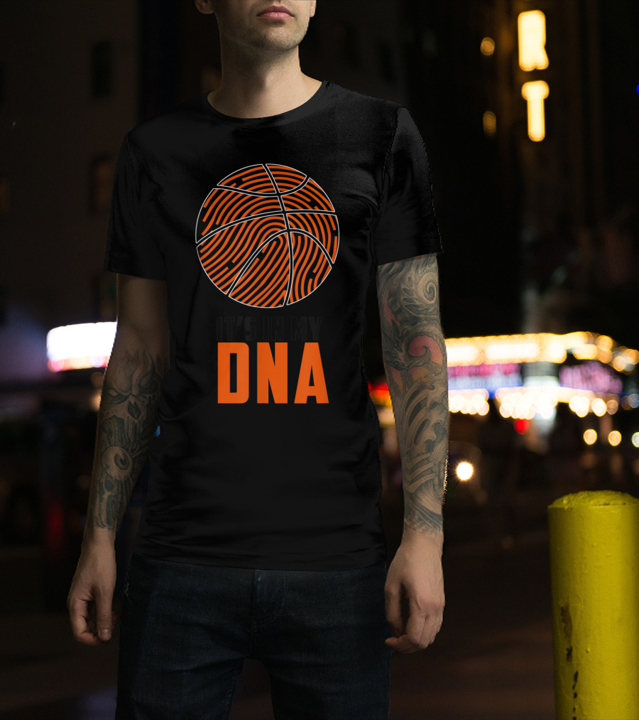 It's In My DNA Basketball Fingerprint Circle T-Shirt