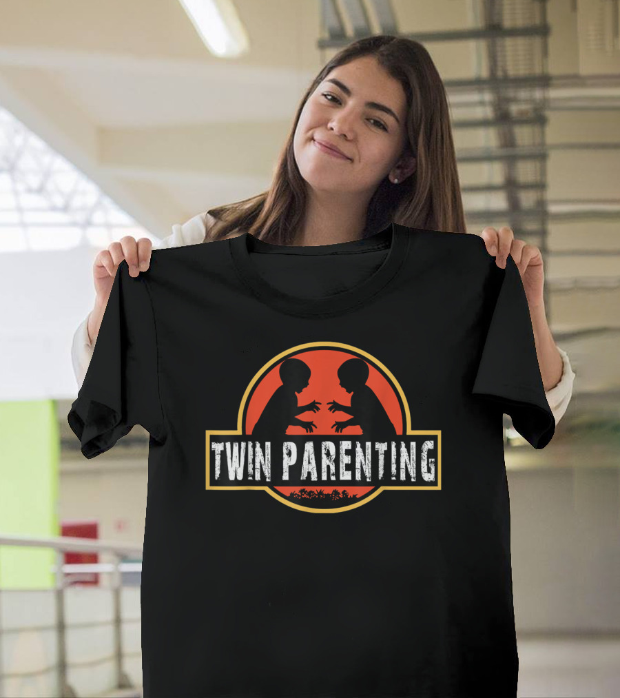 Jurassic Park Funny Twin Dad Parenting T-Shirt
