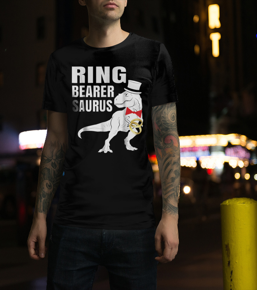 Ring Bearer Saurus Dinosaur Rex Wedding Party T-Shirt