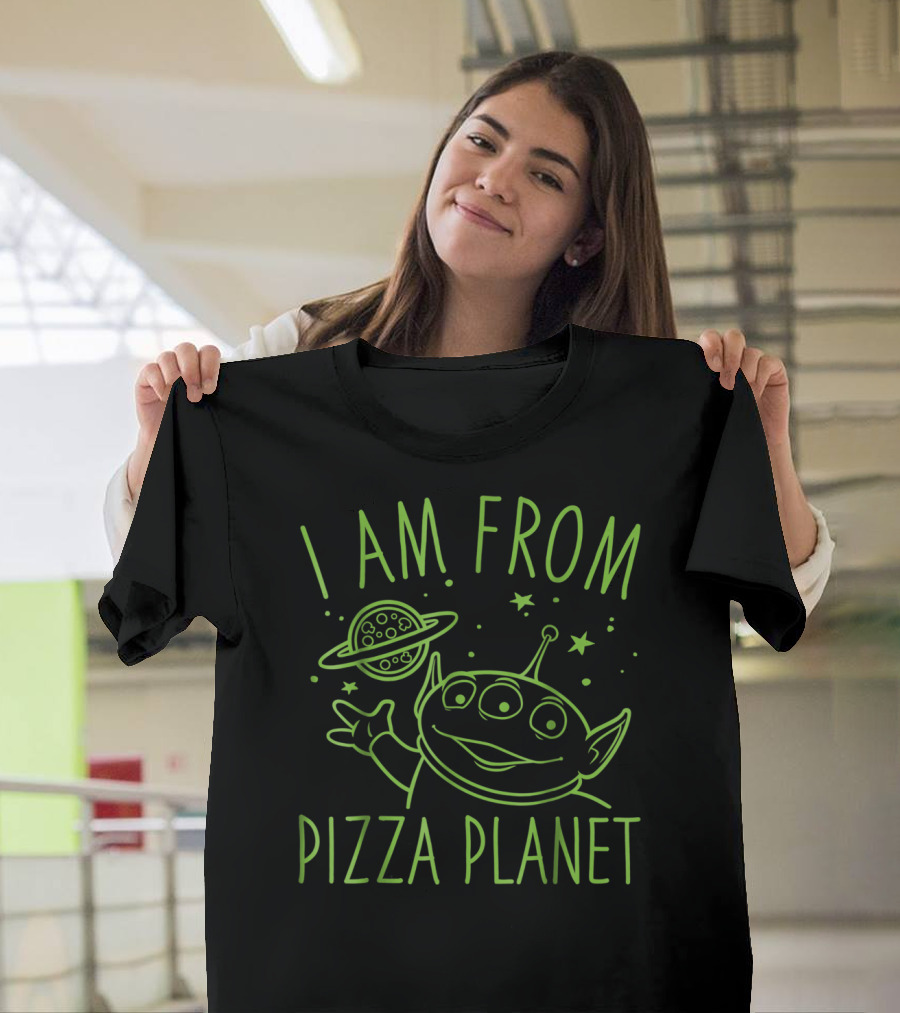 I Am From Pizza Planet Disney Pixar Toy Story Neon Green Alien T-Shirt