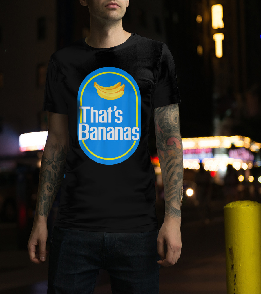 Funny That's Bananas Banana Sticker Blue Oval T-Shirt