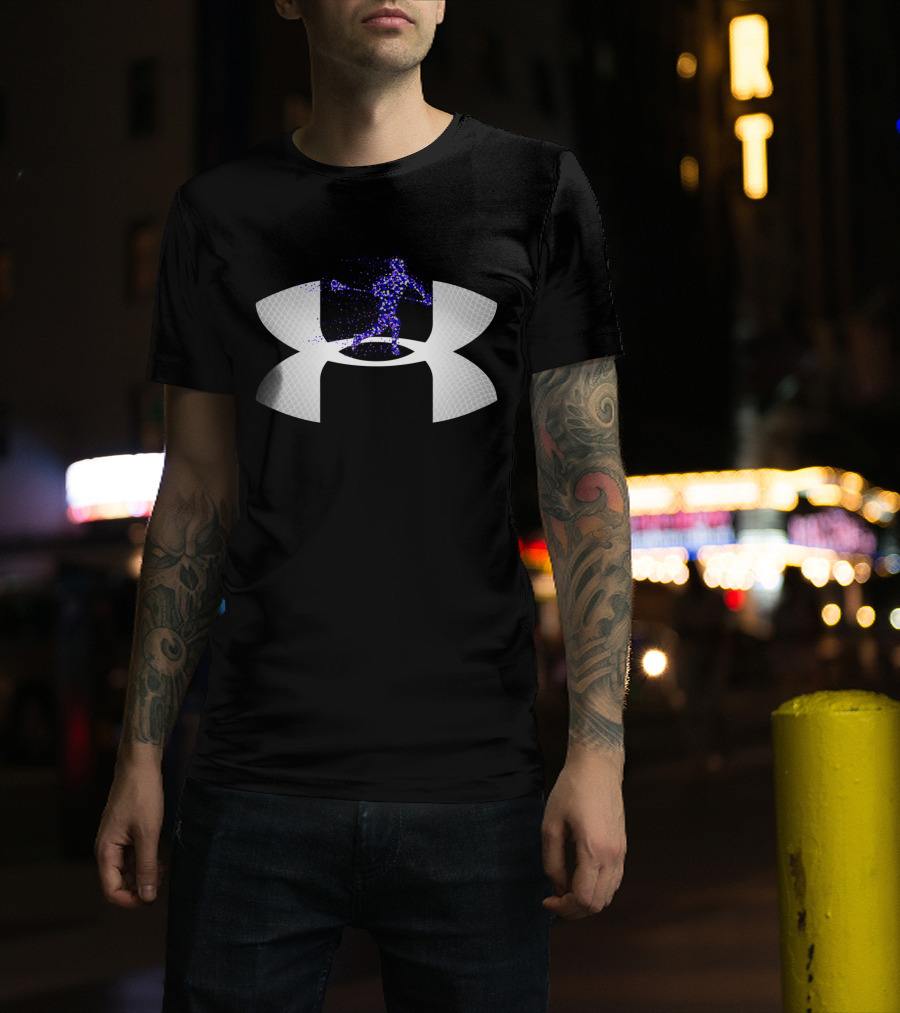 Under Armour Lacrosse Player Icon On Dark T-Shirt