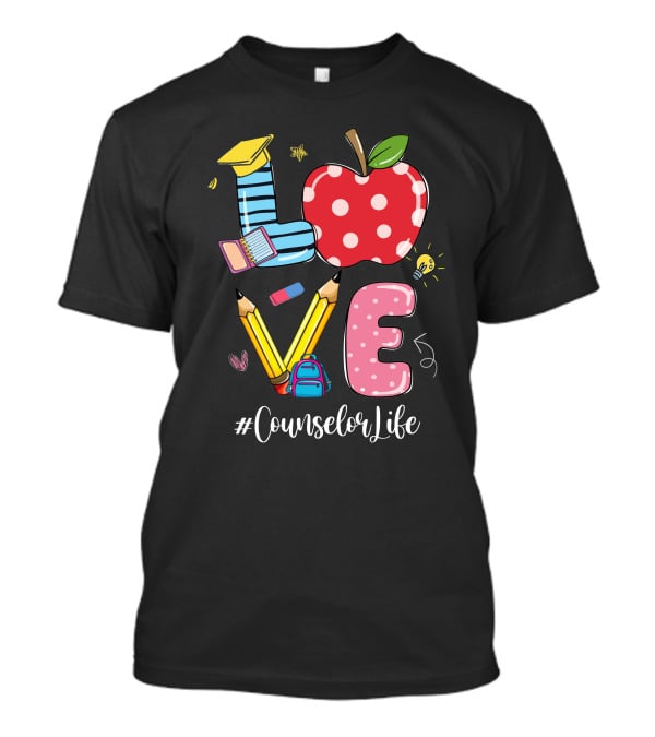 LOVE Apple Pencil School #CounselorLife T-Shirt