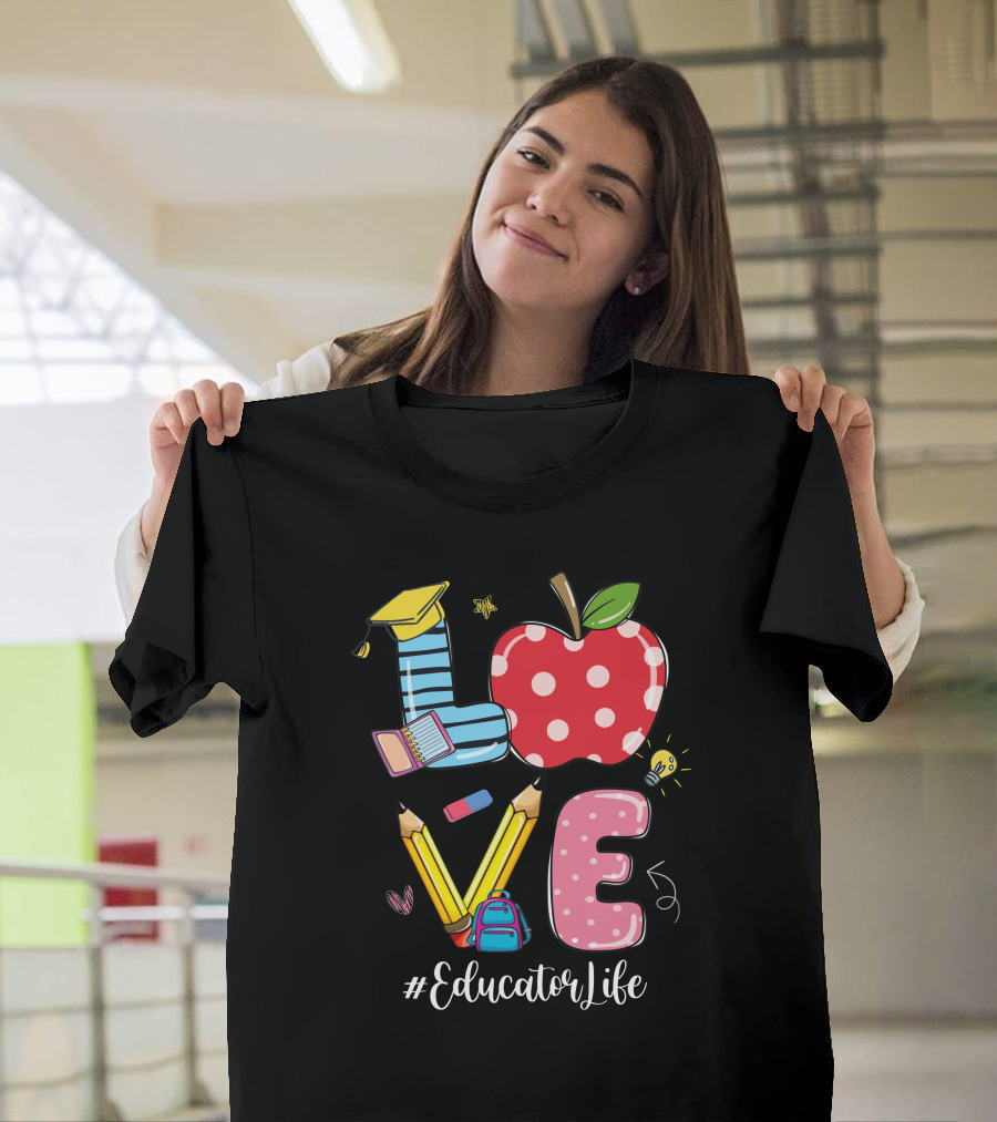 Love Apple Pencil Backpack #EducatorLife T-Shirt