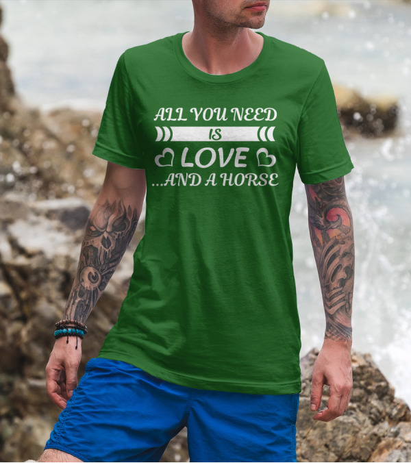 All You Need Is Love And A Horse All I Want For Christmas Are Gains T-Shirt
