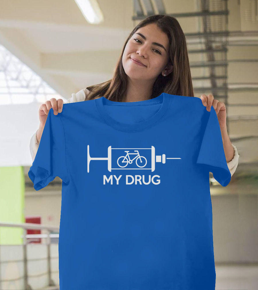 Biking My Drug Syringe Bicycle T-Shirt