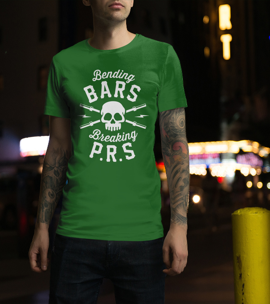 Bending Bars Breaking PRs Skull With Barbells T-Shirt