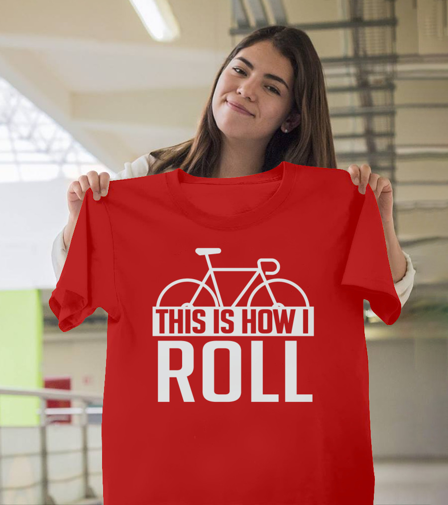 Bike This Is How I Roll Bicycle Outline T-Shirt
