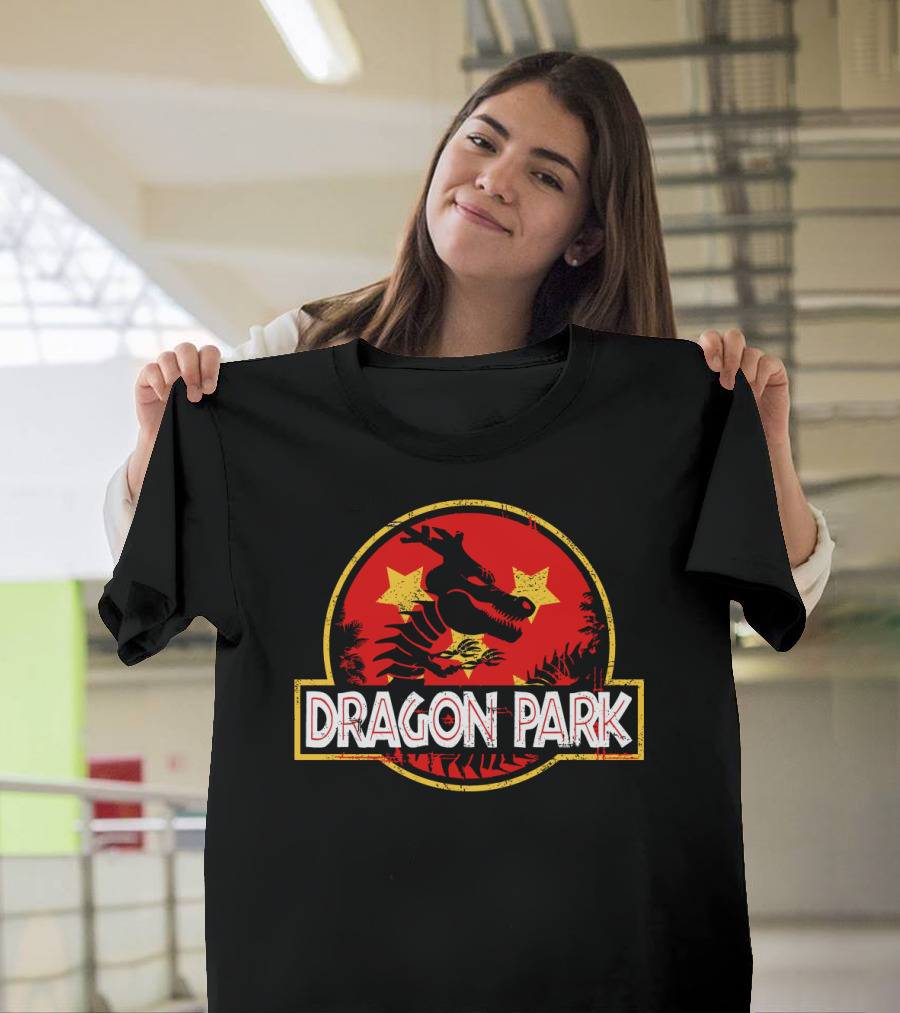 Dragon Park Jurassic Parody Retro T-Shirt