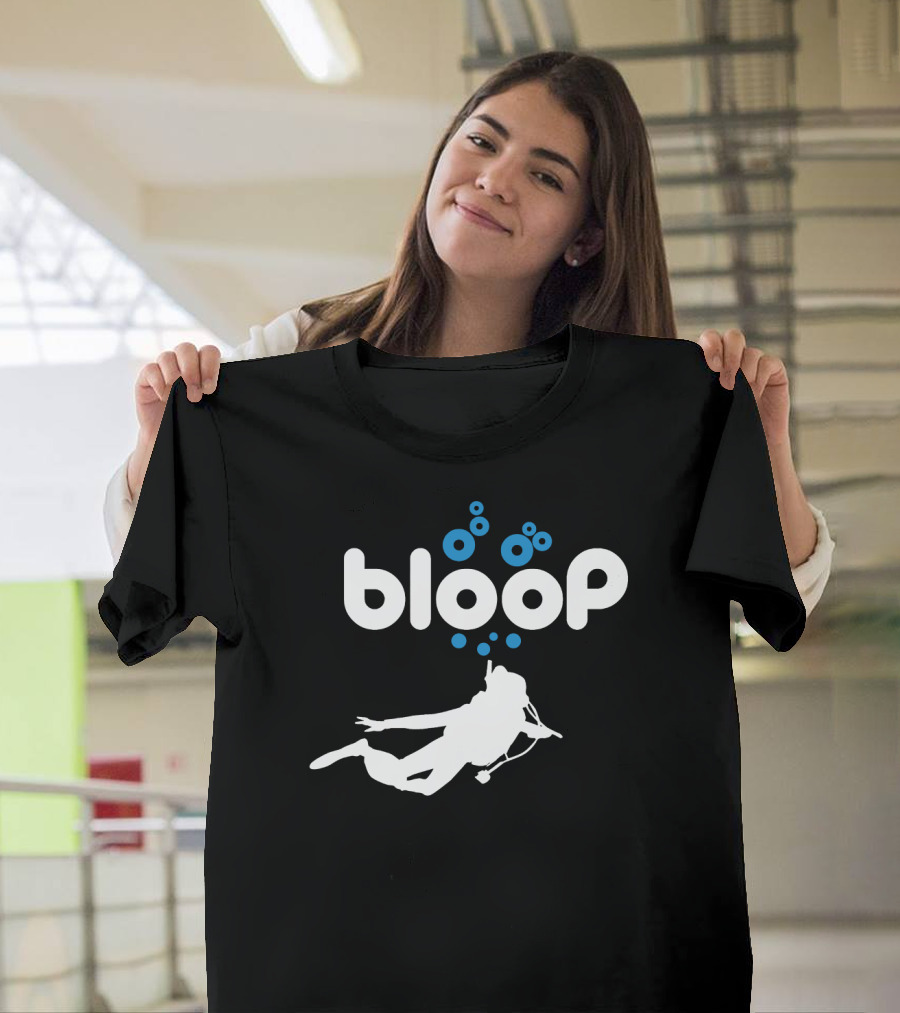 Bloop Diver With Blue Bubbles T-Shirt