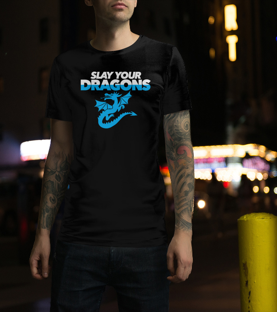 SLAY YOUR DRAGONS Blue Dragon T-Shirt