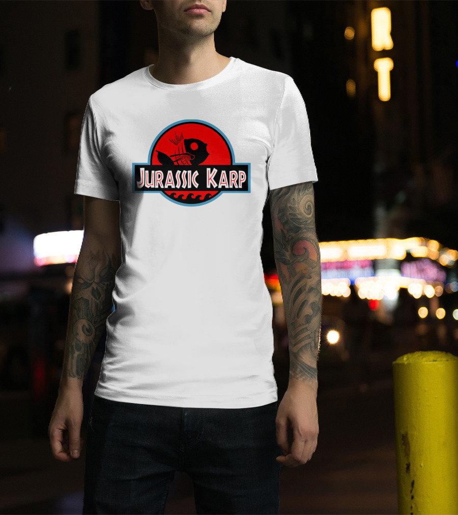 Jurassic Karp Dinosaur Fish Meme Crossover Circle T-Shirt