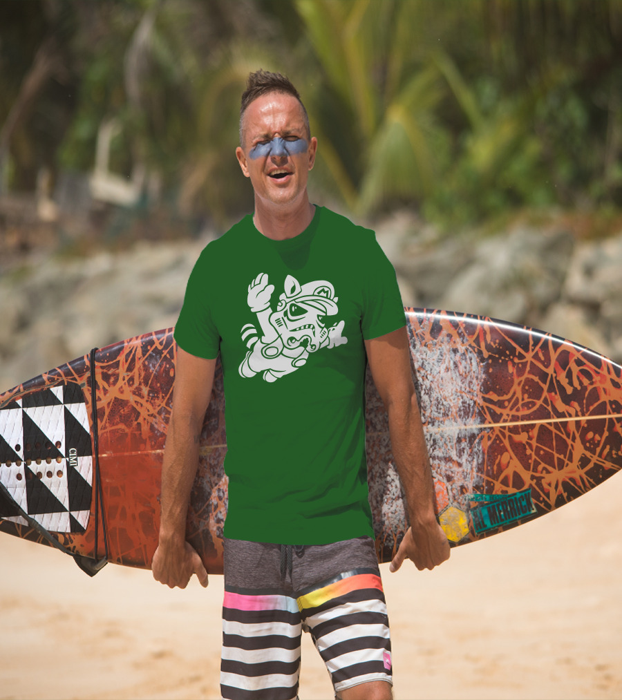 Tanooki Trooper Mashup M Helmet Raccoon Tail T-Shirt