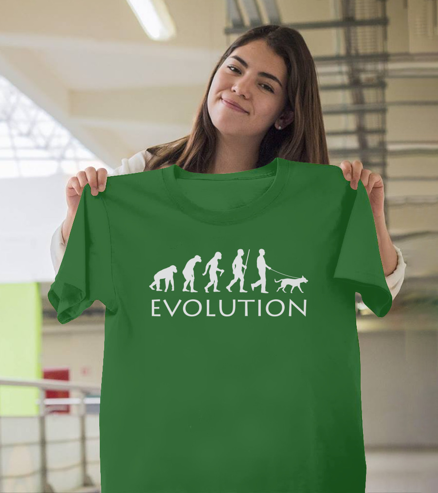 Evolution Human Dog Walker Progression Steps T-Shirt