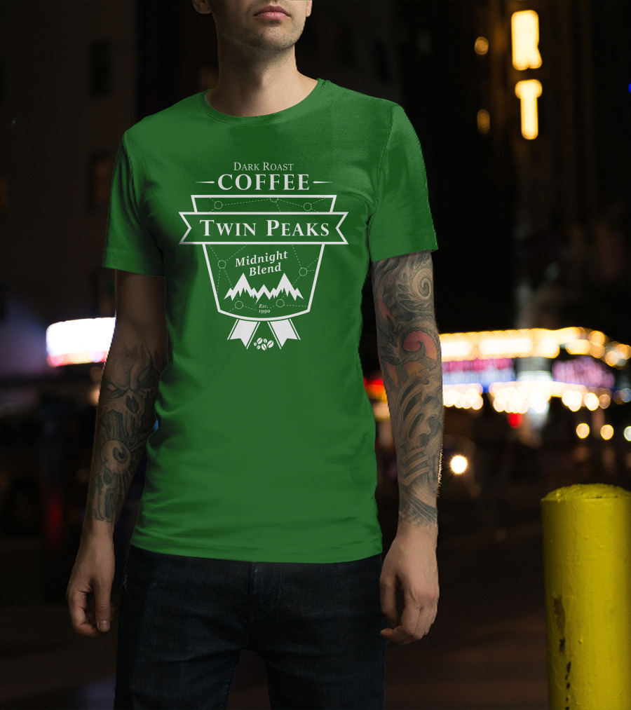 Twin Peaks Coffee Dark Roast Midnight Blend Est. 1990 T-Shirt