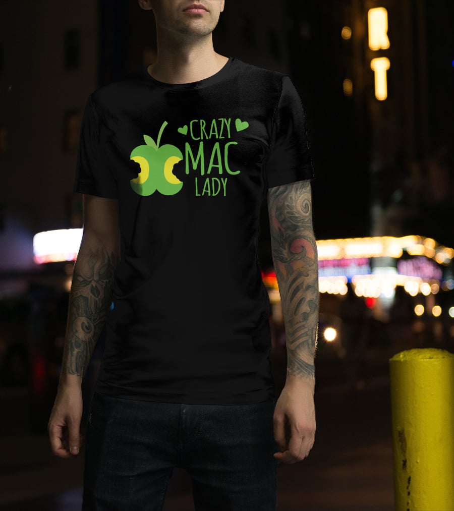 CRAZY MAC LADY Green Apple Bites T-Shirt