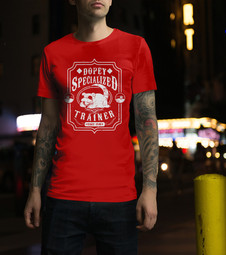 Dopey Specialized Trainer Slowpoke Since 1996 Pokéball Red Badge T-Shirt