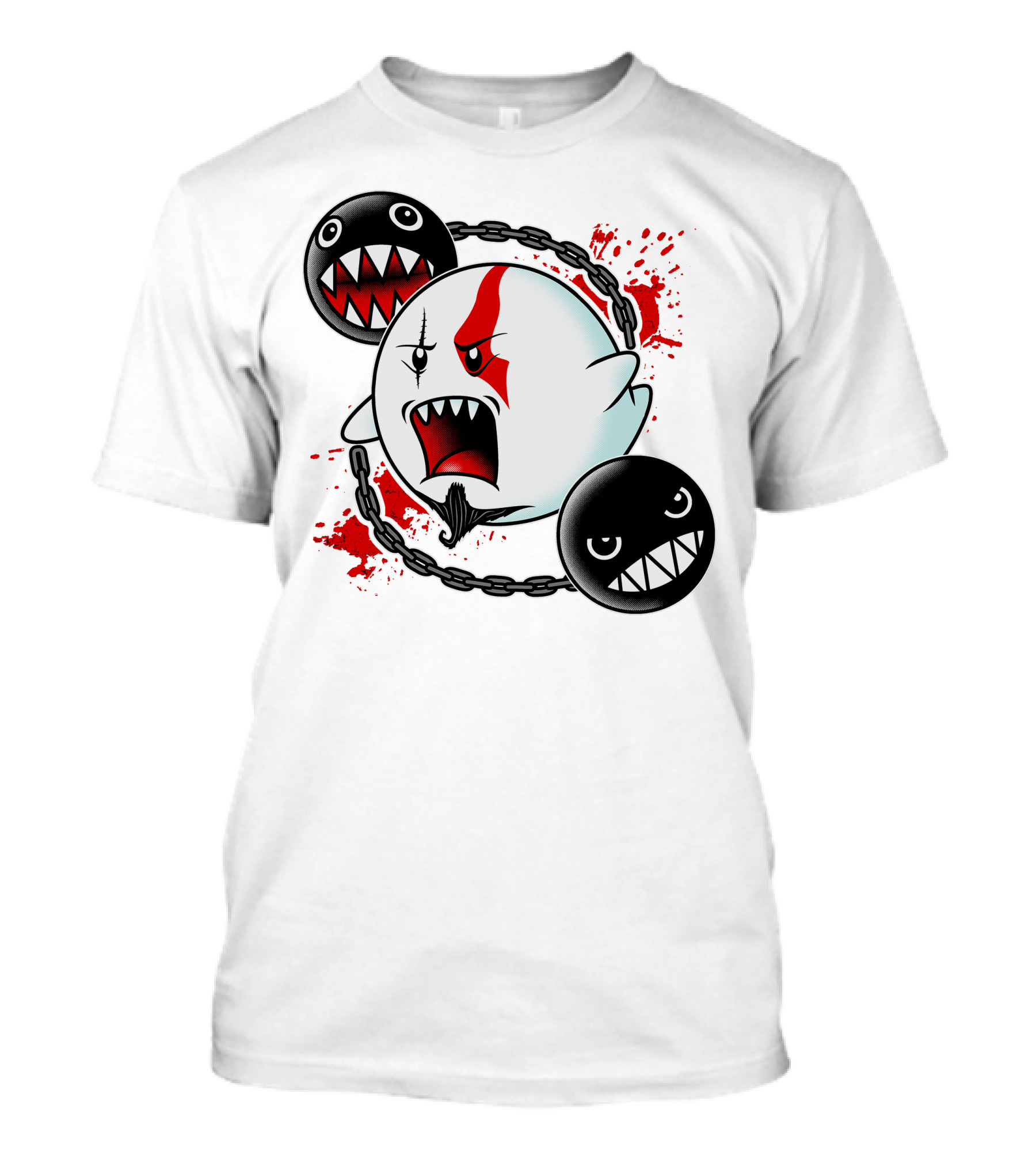 Ghost Of Sparta Boo Meets Chain Chomp Splatter T-Shirt