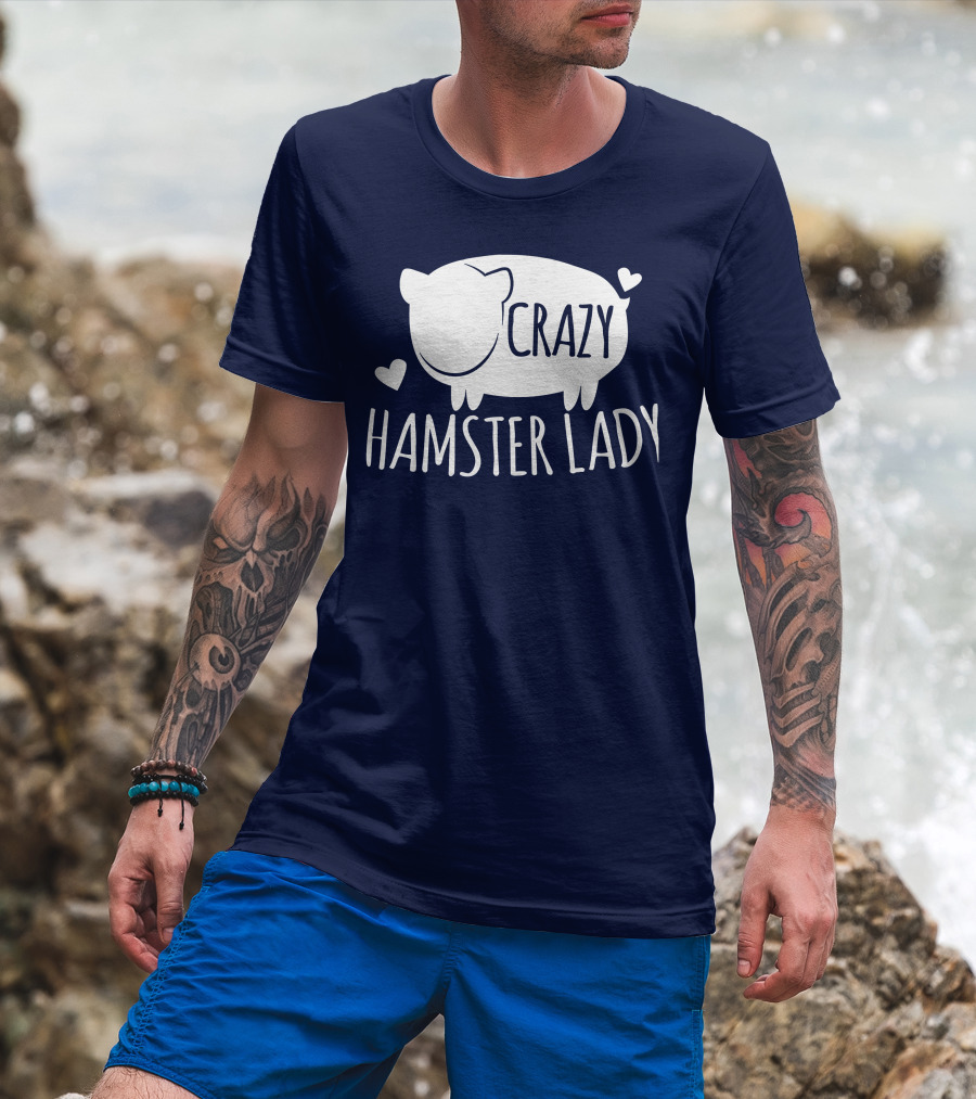 Crazy Hamster Lady With Hearts T-Shirt