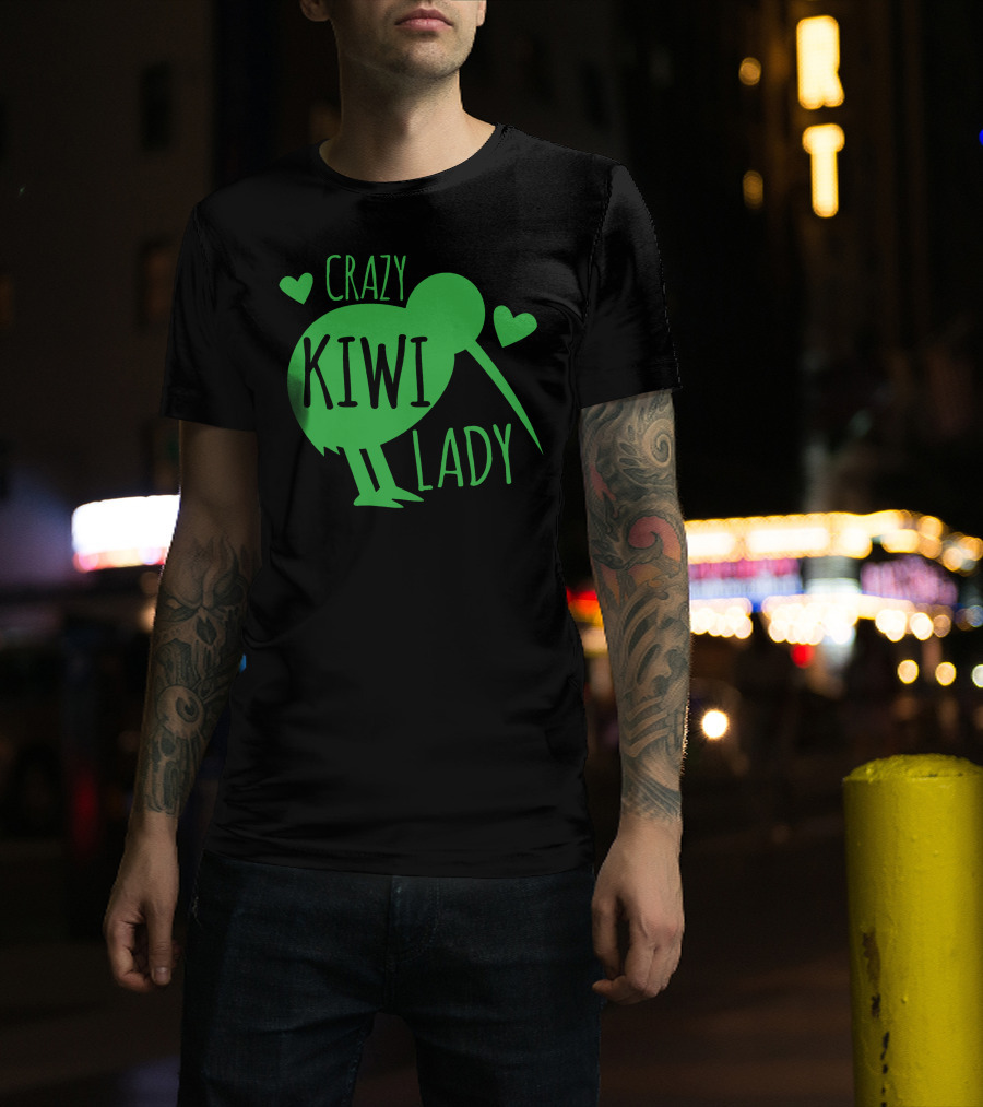 CRAZY KIWI LADY Kiwi Bird Hearts T-Shirt