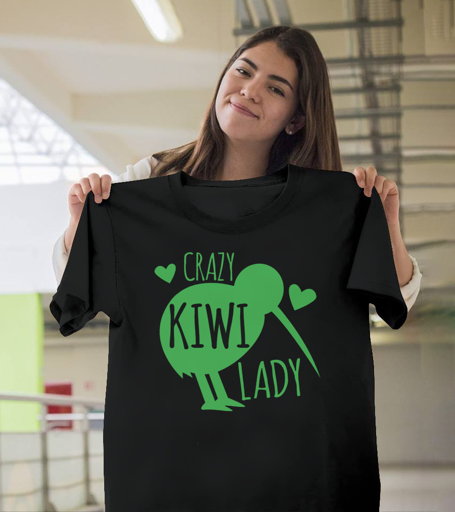CRAZY KIWI LADY Kiwi Bird Hearts T-Shirt