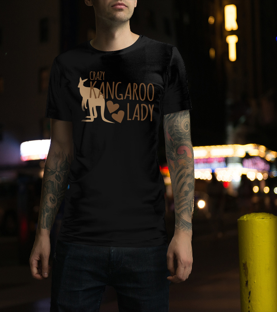 CRAZY KANGAROO LADY Kangaroo Hearts T-Shirt