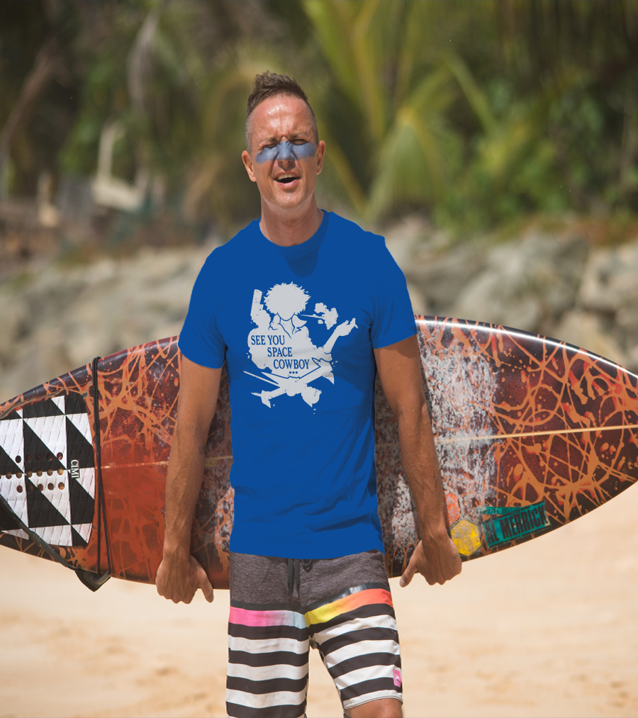 SEE YOU SPACE COWBOY Spike Silhouette Smoking Scene T-Shirt