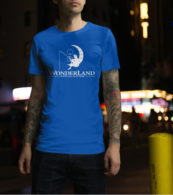 Wonderland We're All Mad Here Moon Fishing T-Shirt