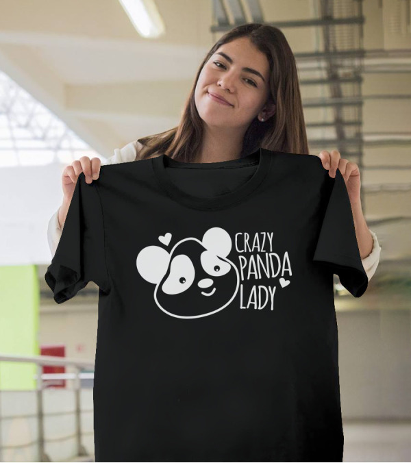 CRAZY PANDA LADY Heart T-Shirt